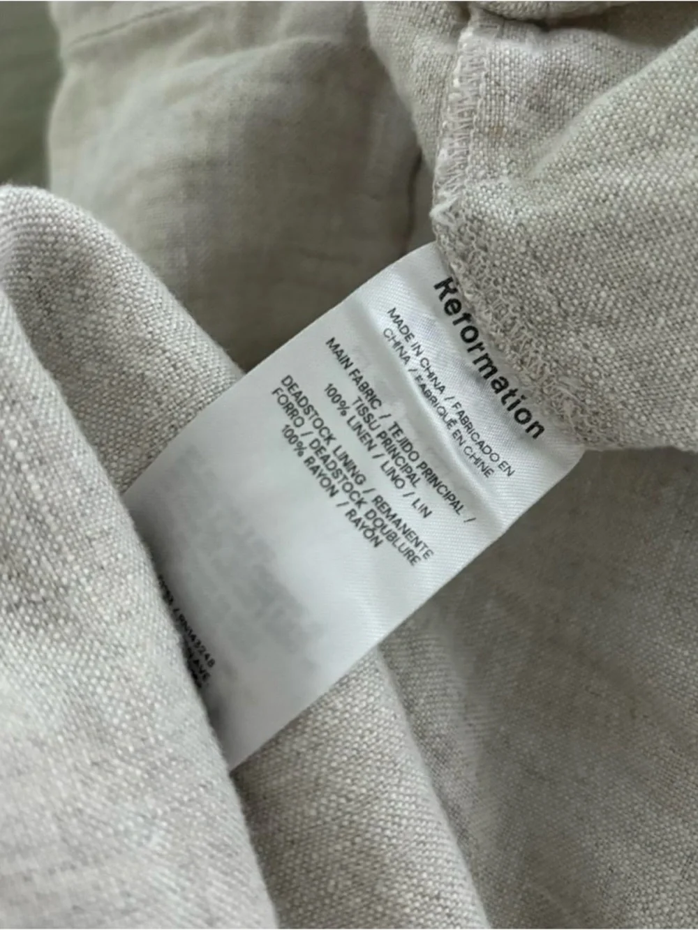 reformation low rise linen pants